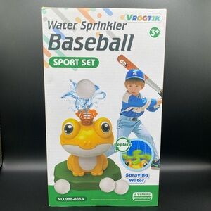 SEALED 2 in 1 Kids Water Sprinkler & Baseball Outdoor Toy with Bat & Balls NEW